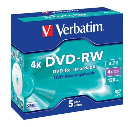Verbatim DVD-RW i etui 5-pk.