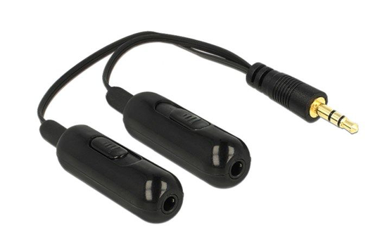 Hodetelefonforgrening volumkontroll for 3,5 mm-kontakt