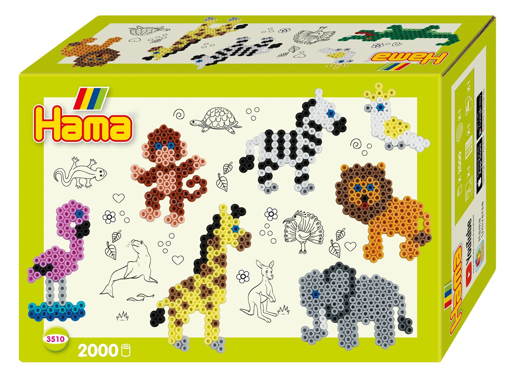 Hama Midi Perler Gaveeske Zoo Dyr 2000 stk