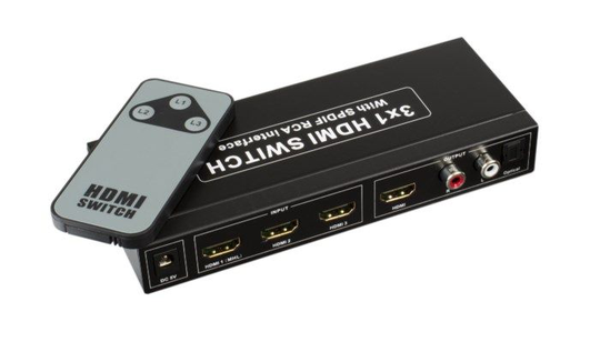 4K HDMI-switch med lydutgang, 3-veis