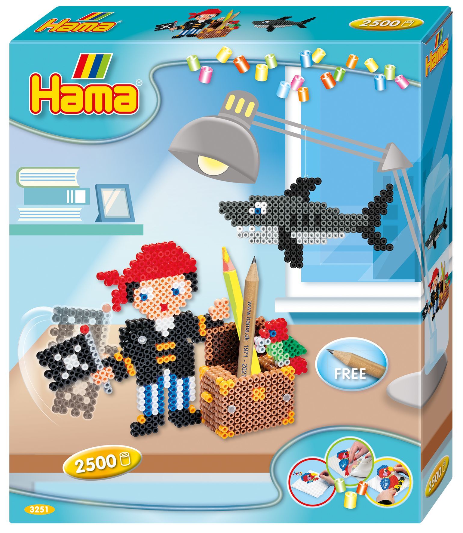 Hama Perler Gaveeske Pirat Lek 2500 stk