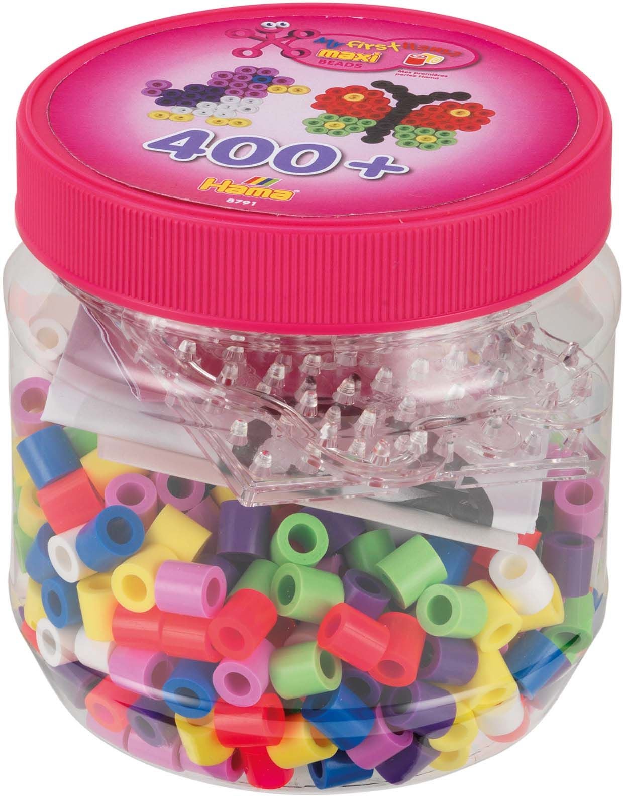 Hama Maxi Perleboks 400 stk. Rosa Lokk