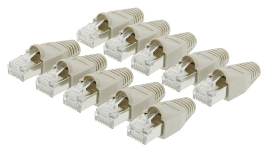 Luxorparts Modulkontakt RJ45 Cat. 6 med strekkavlastning, 10-pk.