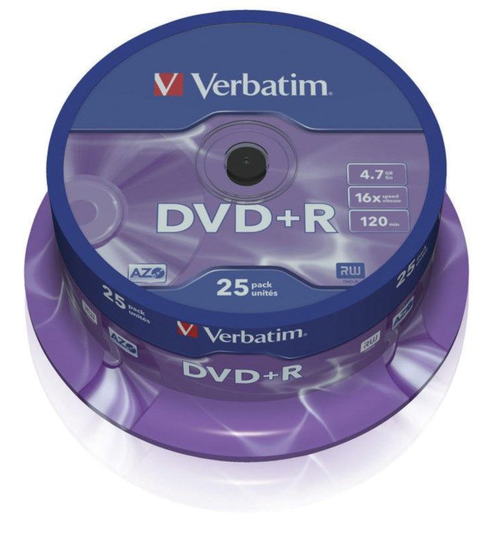 Verbatim DVD+R på spindel 25-pk.