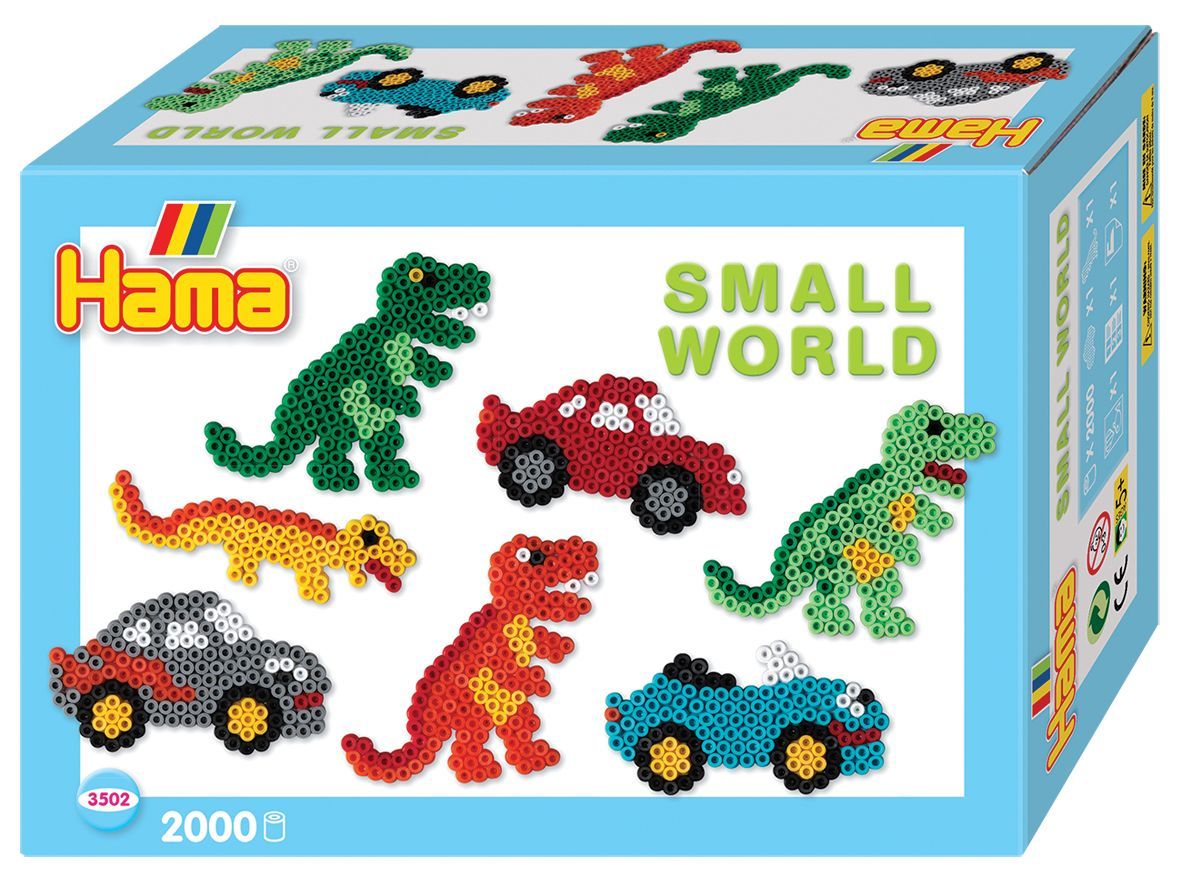 Hama Midi Perler Gaveeske Small World Dino Cars 2000 stk