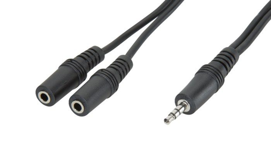 Forgreningskabel for 3,5 mm-kontakt Svart