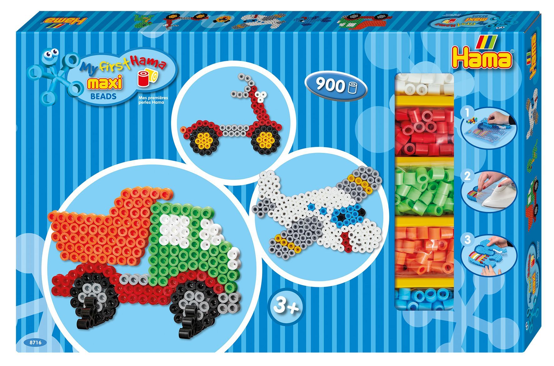 Hama Maxi Gavesett Lastebil og Fly, 900 stk
